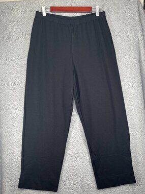Bryn Walker Black Modal Pull On Pants Elastic Waist Straight Leg size Large